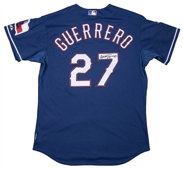 2010 Vladimir Guerrero Game Used and Signed Texas Rangers Blue Jersey (PSA/DNA)